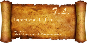 Toperczer Lilla névjegykártya